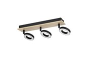 Valaisimet - EGLO RIELVES SPOT RAIL L400 3X4.2W PUU/MUSTA/VALKOINEN FSC - 901204