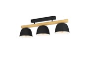 Valaisimet - EGLO SHERBURN KATTOVALAISIN 3L E27 MUSTA/PUU FSC - 43738
