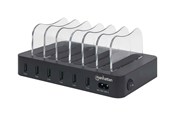 Akut ja akkukahvat - IC INTRACOM Manhattan Charging Station 6x USB-A Ports Outputs: 6x 2.4A Smart IC LED Indicator Lights Black Three Year Warranty Box - M102254