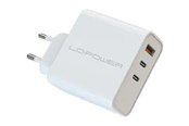 Puhelin - Adapterit & Laturit - LC Power LC-GAN-65 power adapter - GaN - USB Type A 2 x USB-C - 65 Watt - LC-GAN-65