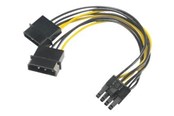 Sisäiset virtakaapelit - Akasa - power adapter - 4 PIN internal power to 8 pin PCIe power (6+2) - 15 cm - AK-CBPW20-15