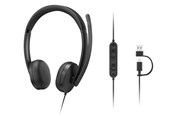 Kuulokkeet - Lenovo Wired VoIP Headset 5000 (Teams) USB-C - 4XD1R88995