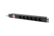 Virtakaapelit (ulkoinen) - Lanberg - power distribution unit - 2500 Watt - PDU-06E-0200-IEC-BK