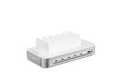 Puhelin - Adapterit & Laturit - 4smarts Charging station Team 100W 1x USB-A port 5x USB-C ports includes 6 cables silver - 541281