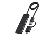 USB hub - ICY BOX IB-HUB1424-C3 - hub - 4 ports USB hub - 4 porttia - USB 3.2 - Musta - IB-HUB1424-C3