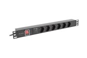 Virtakaapelit (ulkoinen) - Lanberg - power distribution unit - 4000 Watt - PDU-06F-0200-BK