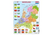 Palapelit - Selecta Play - Larsen Jigsaw Puzzle Map of the Netherlands with Provinces and Flags 48 pcs. - LA-K53-NL
