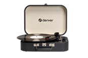 Levysoitin - DENVER VPL-130DGR Retro designed suitcase turntable with PC recording via USB - Levysoitin musta - VPL-130DGR