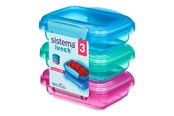 Keittiövälineet - Sistema Pack 200ml x 3 Lunch Coloured - 41524-T