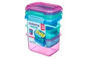 Keittiövälineet - Sistema Pack 400ml x 3 Lunch Coloured - 41544-T