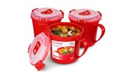 Keittiötarvikkeet - Sistema 656ml Medium Soup Mug 3 Pack - 82012