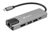 Telakointiasemat - Sandberg USB-C 5-in-1 Travel Dock - 336-99