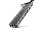 USB hub - AXAGON Dual 4K Display USB-C 5 Gbps 7-in-1 HUB USB hub - 7 porttia - USB 3.2 - Harmaa - HMC-7HX2
