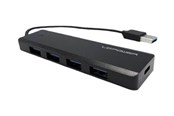 USB hub - LC Power LC-HUB-U3-4-V2 - hub - 5 ports USB hub - 5 porttia - Musta - LC-HUB-U3-4-V2