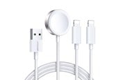 USB kaapelit - Joyroom S-IW007 3-in-1 cable USB-A magnetic charger - Lightning 1.2m - white - S-IW007 White