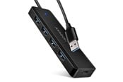 USB hub - AXAGON SuperSpeed USB-A Travel Hub USB hub - 4 porttia - USB 3.2 - Musta - HUE-C1A