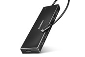 USB hub - AXAGON SuperSpeed USB-C Flat Hub with 30 cm Cable USB hub - 7 porttia - USB 3.2 - Musta - HUE-F7C