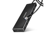 USB hub - AXAGON SuperSpeed USB-A Flat Hub with 1 m Cable USB hub - 7 porttia - USB 3.2 - Musta - HUE-F7A