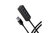 USB hub - AXAGON SuperSpeed USB-A Mini Hub with 1.2 m Cable USB hub - 4 porttia - USB 3.2 - Musta - HUE-M1AL