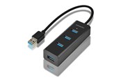 USB hub - AXAGON USB-A 3.0 Hub with Micro USB Power Connector USB hub - 4 porttia - USB 3.2 - Musta - HUE-S2B