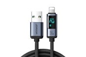 USB kaapelit - Joyroom Prism Series A16 Lightning / USB-A Cable 2.4A 1.2m with LED Display - Black - S-AL012A16