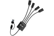 USB hub - I-Tec - hub - USB-C/USB-A cable - 4 ports USB hub - 4 porttia - Musta - CACBLHUB2A2C