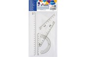Lisätarvikkeet kouluun - CENTRUM Geometry set 20cm. 4 pieces. Clear plastic - 80946