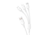 USB kaapelit - Dudao USB C / micro USB / Lightning 480Mb/s 6A 1.2m - white - 6973687244606