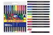 Kirjoitus- ja piirustustarvikkeet - CENTRUM Fiber pen 12 pcs. ass. Triangular. - 80255