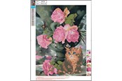 Harrastustarvikkeet - CENTRUM Diamond Painting 30*40cm. Cat and flower - 89755