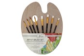 Harrastustarvikkeet - Creative Craft Group Wooden palette with 8 brushes. - AR0822/GE