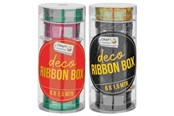 Harrastustarvikkeet - Creative Craft Group Gift ribbon 6 wide rolls in round box. Ace - CR0998K/GE