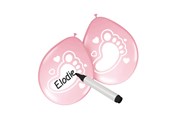 Lelut - Folat BV - Writable Balloons Birth Girl 6 pcs. - 08591