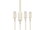 USB kaapelit - Dudao L7SF 2in1 cable USB-C - USB-C / Lightning 100W 1.2m - beige - 6976625331062