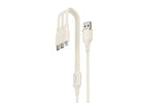 USB kaapelit - Dudao L7SE 3in1 USB-A - 2x USB-C / Lightning 66W Cable 1.2m - beige - 6976625331055