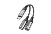 USB kaapelit - Dudao L13C+ 2in1 USB-C Adapter - Gray - 6976625332823