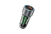 Puhelin - Adapterit & Laturit - Dudao R4T 25W USB-A / USB-C Car Charger - Gray - 6976625332687