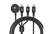 USB kaapelit - Dudao Apple Watch  A12Max+ PD 100W 3in1 Charger Cable: USB-C Lightning 1.2m - Black - 6976625333523