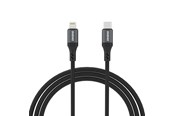 USB kaapelit - Dudao L3CL USB-C - Lightning 30W 2m Braided Cable - Black - 6976625333080