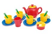 Leikkikeittiöt ja tarvikkeet - Dantoy Tea set in net L:19 cm 17 pcs - 4382