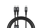 USB kaapelit - Dudao L3F 2in1 Cable 100W 1.2m 2 x USB-C - Black - 6976625333493