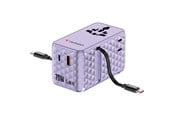 Puhelin - Adapterit & Laturit - Verbatim Charge ’n’  Travel  70W 2C retractable Universal Travel Adapter - Purple - 30188