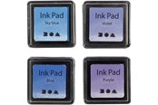 Harrastustarvikkeet - Creativ Company - Stamp Ink Blue Shades/Purple 4 pcs. - 285342