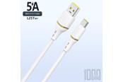 USB kaapelit - Dudao  L25T USB-A - USB-C Silicone Cable 5A 1m - White - 6976625335916