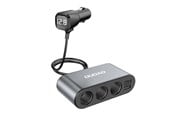 Puhelin - Adapterit & Laturit - Dudao car charger 2x USB / 3x cigarette lighter splitter black (R1Pro black) - 6973687240547