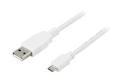 USB kaapelit - Deltaco USB-299W - USB cable - USB to Micro-USB Type B - 25 cm - USB-299W