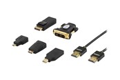 Näyttökaapeli - Deltaco HDMI-251 - HDMI cable with Ethernet kit - DisplayPort / HDMI / DVI - 2 m - HDMI-251
