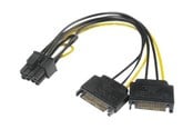 Sisäiset virtakaapelit - Akasa - power adapter - SATA power to 8 pin PCIe power (6+2) - 15 cm - AK-CBPW19-15