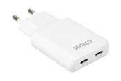 Puhelin - Adapterit & Laturit - Deltaco power adapter - slim - 2 x USB-C - 45 Watt - USBC-AC200