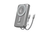 Powerbank - Dudao K29 10000mAh PD 20W MagSafe Power Bank with Metal Case Stand and Built-in USB-C/ Lightning Cables - Gray Powerbank - Harmaa - 10000 mAh - 6977196680245